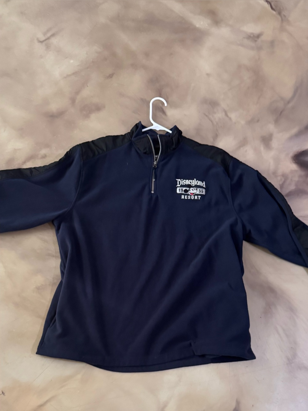 Disneyland Resort Men's Navy and Black Quarter-Zip Pullover